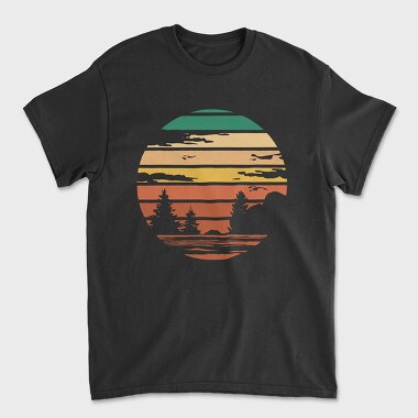 Forest Retro Sunset, Unisex Men's T-Shirt