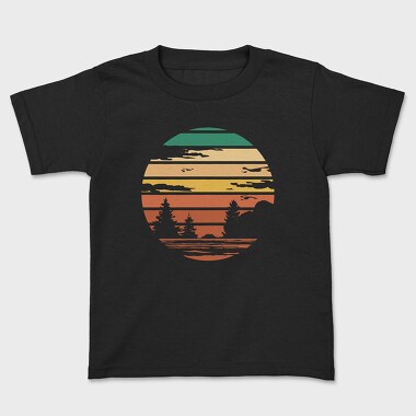 Forest Retro Sunset, Kids' T-Shirt