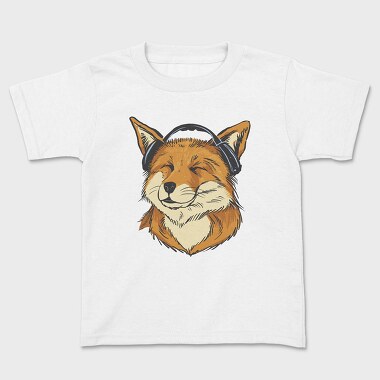 Fox Music Airphones, Kids' T-Shirt