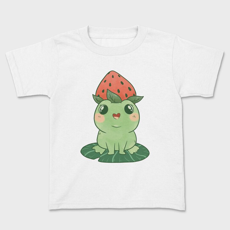 Frog Cute Strawberry, Kids' T-Shirt
