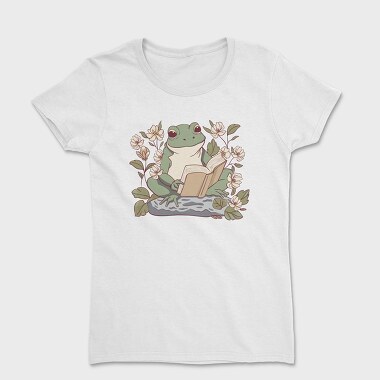 Frog Reading Cottagecore, Women's T-Shirt