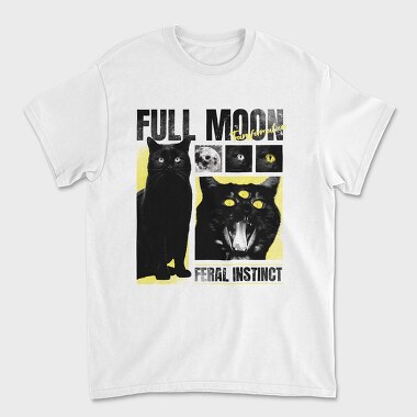 Full Moon Cat, Унисекс Мъжка Тениска