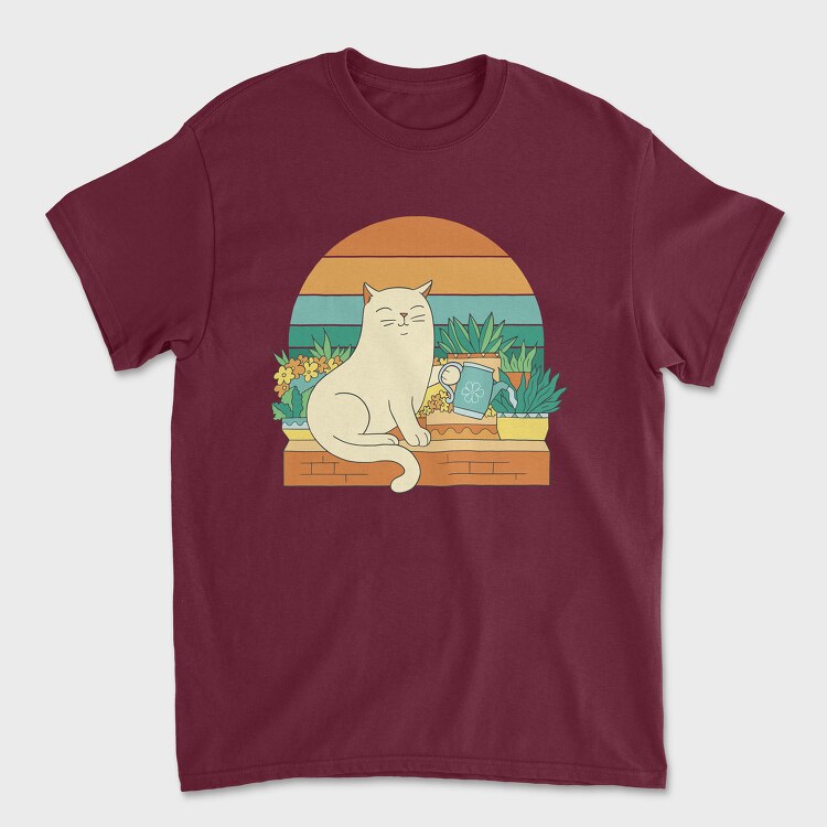 Gardening Cat, Unisex Men's T-Shirt