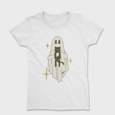 Ghost With Cat, Women's T-Shirt