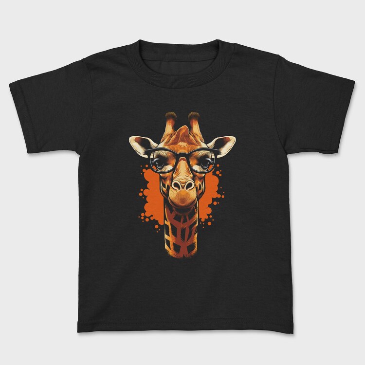 Giraffe With Glasses, Kids' T-Shirt