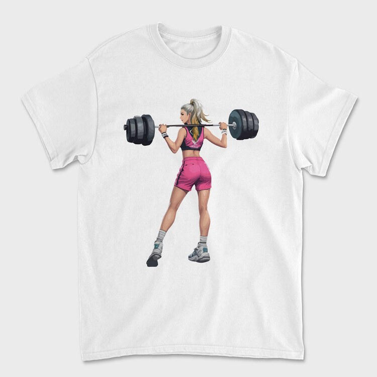 Girl Lifting Weights, Unisex Men's T-Shirt