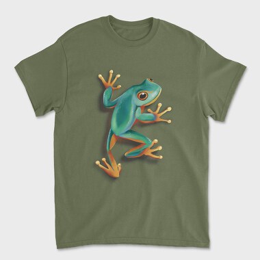 Green Frog Realistic, Unisex Men's T-Shirt