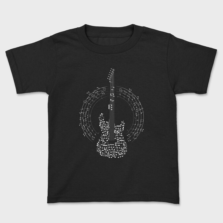 Guitar Made Out of Music Notes, Kids' T-Shirt