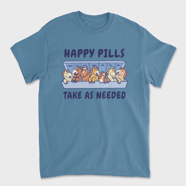 Happy Pills Horses, Унисекс Мъжка Тениска