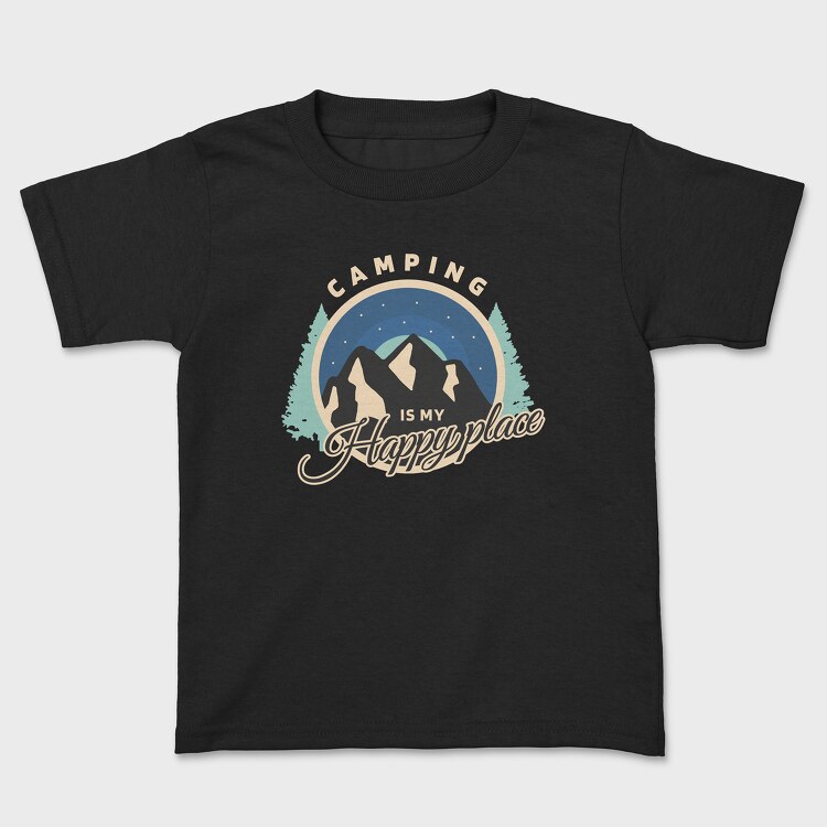 Happy Place Camping, Kids' T-Shirt