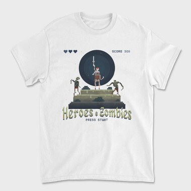 Heroes and Zombies Pixelart, Unisex Men's T-Shirt