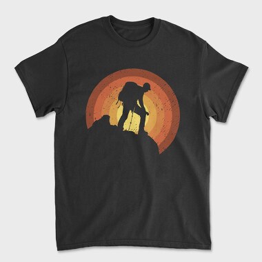 Unisex Men's T-Shirt, Hiker Sunset
