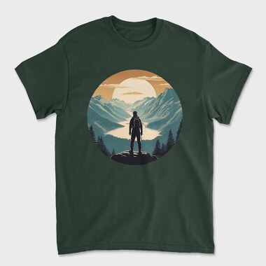 Unisex Men's T-Shirt, Hiking Nature Mountain