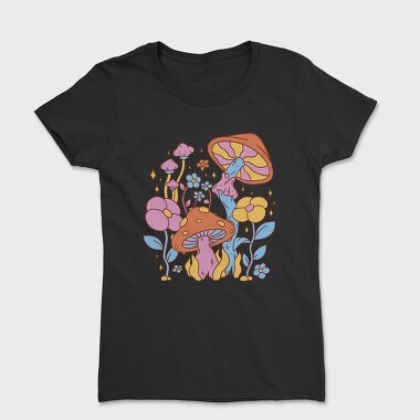 Hippie Flower Mushroom, Women's T-Shirt