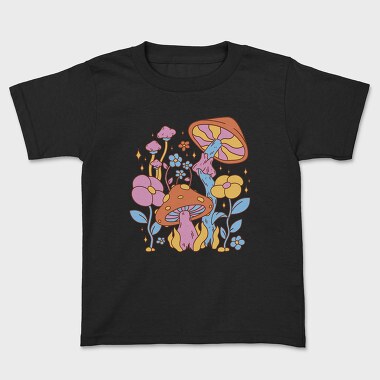 Hippie Flower Mushroom, Kids' T-Shirt