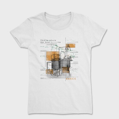 Infographics Beer Factory, Women's T-Shirt
