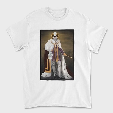 King Dog Painting Cavalier, Unisex Men's T-Shirt