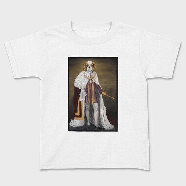 King Dog Painting Cavalier, Kids' T-Shirt