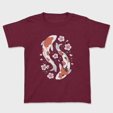 Koi Fish With Cherry Blossom, Kids' T-Shirt