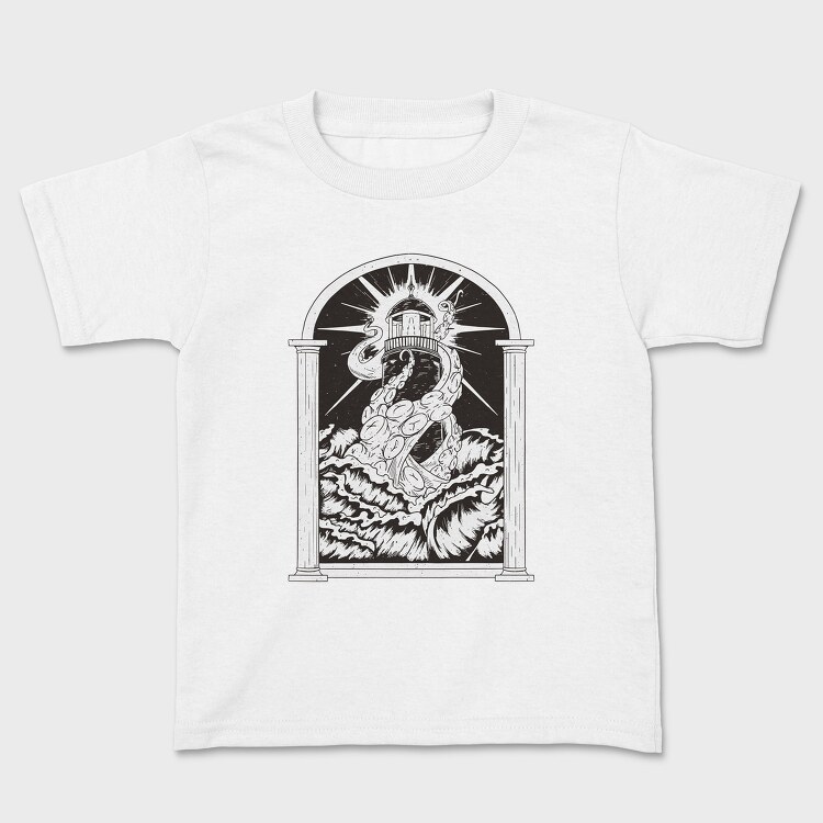 Lighthouse Kraken, Kids' T-Shirt