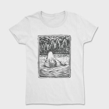 Lino Art Ghost Boat, Women's T-Shirt
