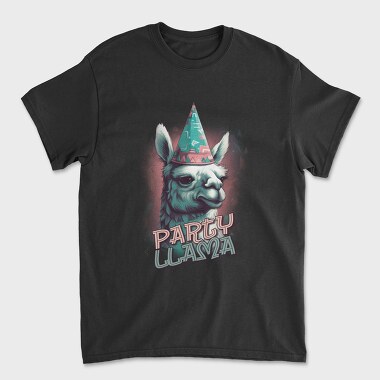 Унисекс Мъжка Тениска, Llama Birthday Party