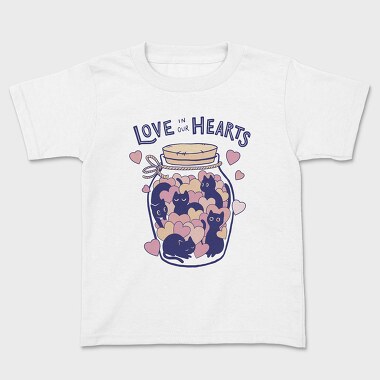 Love in Our Hearts Cats Jar, Kids' T-Shirt