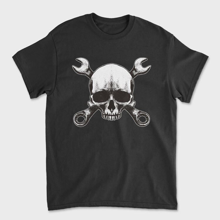 Mechanic Skull Wrench, Унисекс Мъжка Тениска