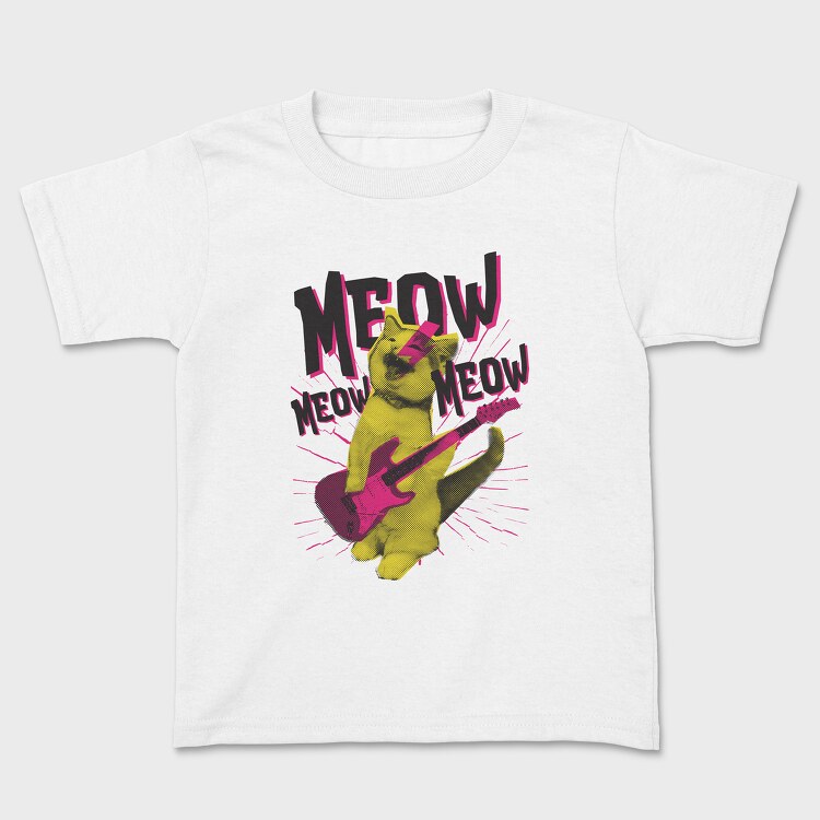 Meow Cat Rocker, Kids' T-Shirt