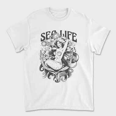 Mermaid Sea Life, Unisex Men's T-Shirt