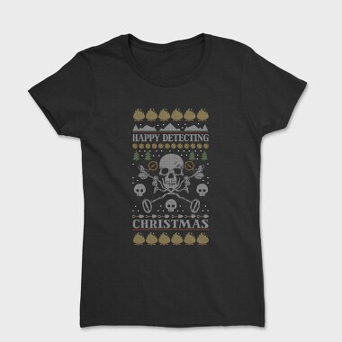 Metal Detector Uglysweater Christmas, Women's T-Shirt