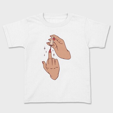 Middle Finger Nail Polish, Kids' T-Shirt