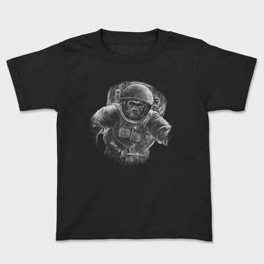 Monkey Astronaut Monochrome, Kids' T-Shirt