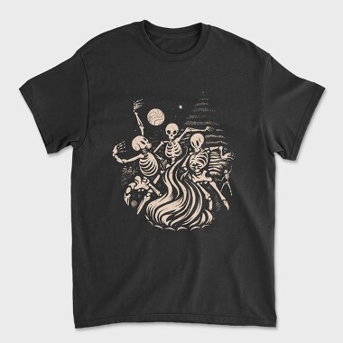 Skeletons Dancing Fire, Unisex Men's T-Shirt