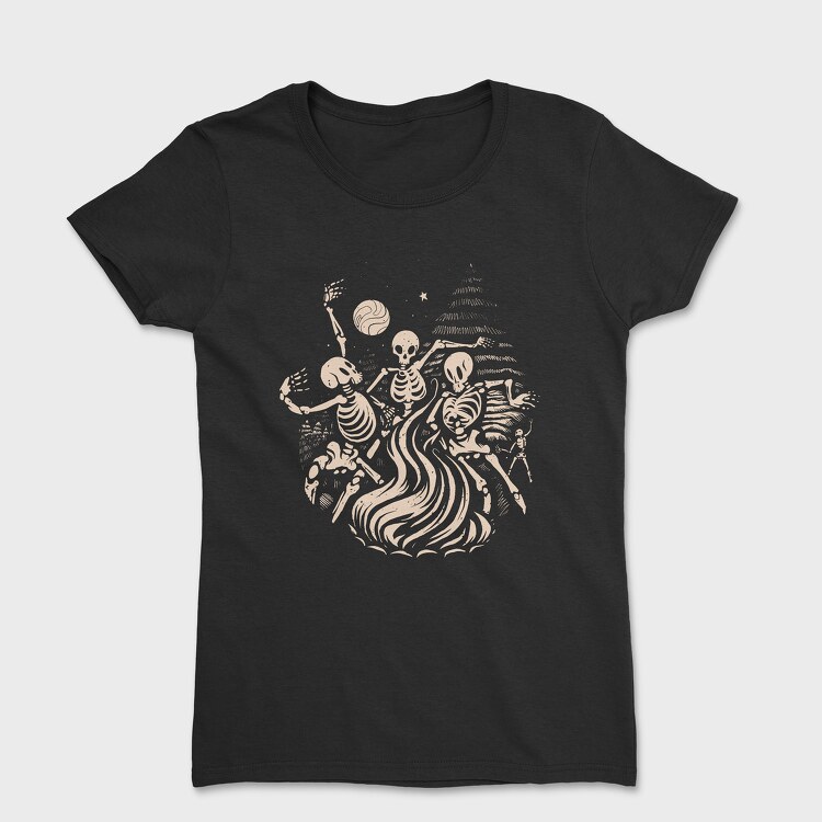 Skeletons Dancing Fire, Women's T-Shirt