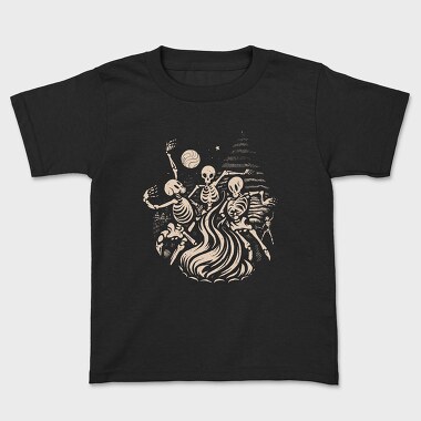 Skeletons Dancing Fire, Kids' T-Shirt