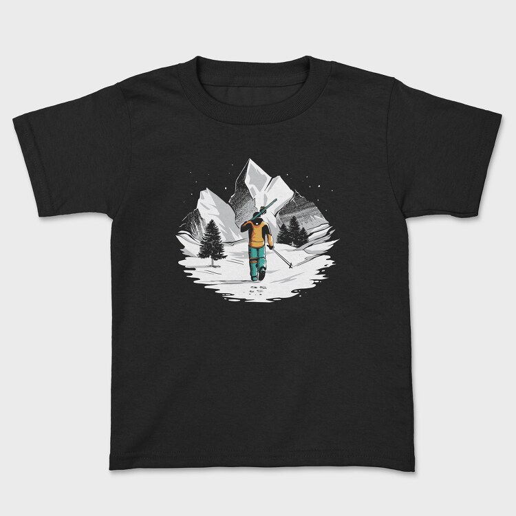 Skiing Mountain Engineering, Kids' T-Shirt