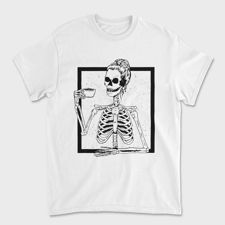 Skull Messy Bun Coffee, Unisex Men's T-Shirt