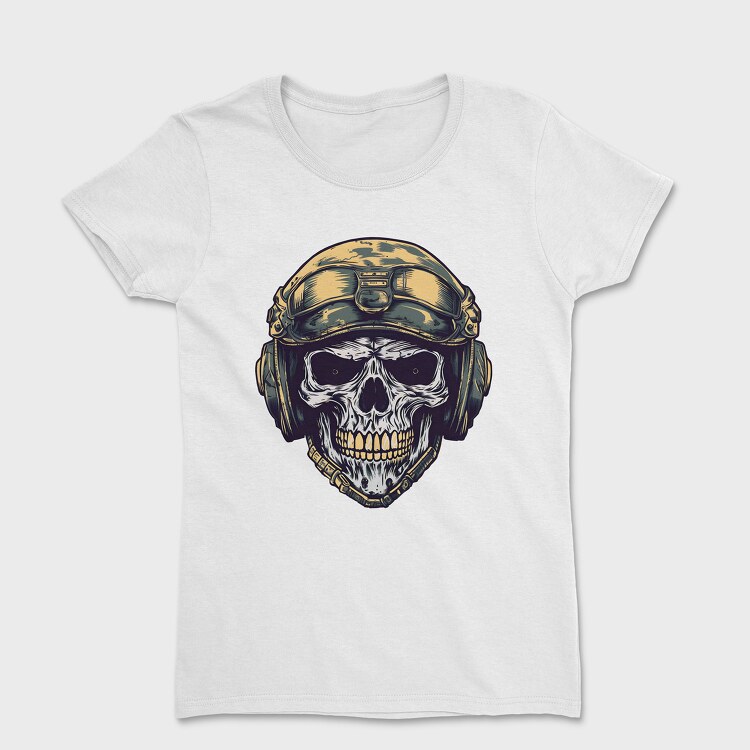 Skull Military Helmet, Дамска Тениска