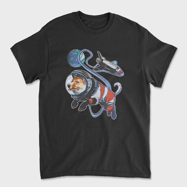 Space Dog Earth, Unisex Men's T-Shirt