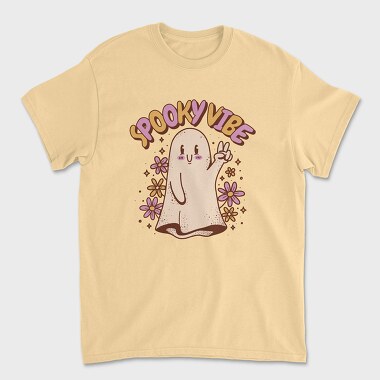Spooky Vibe Cute Ghost, Unisex Men's T-Shirt