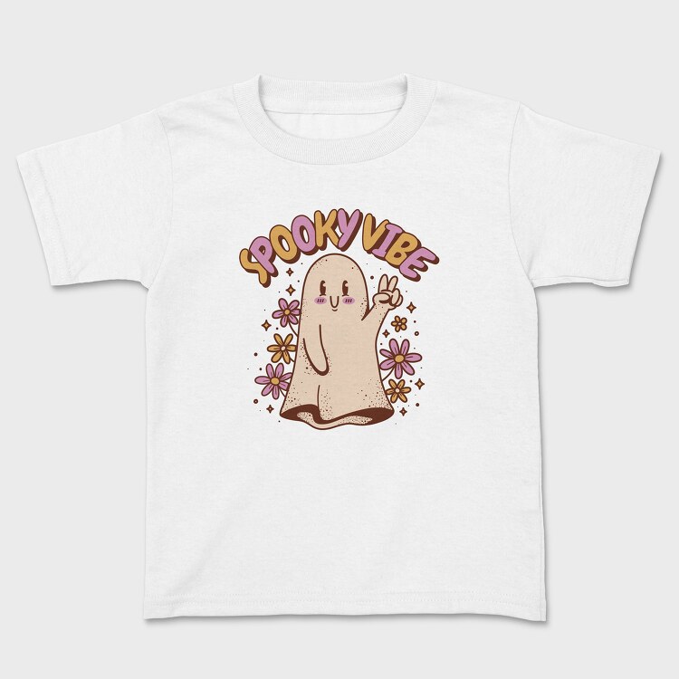 Spooky Vibe Cute Ghost, Детска Тениска