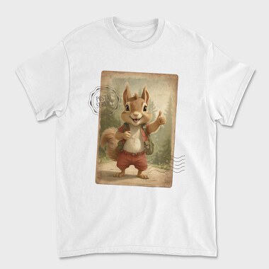 Squirrel in Nature Thumbs Up, Unisex Men's T-Shirt