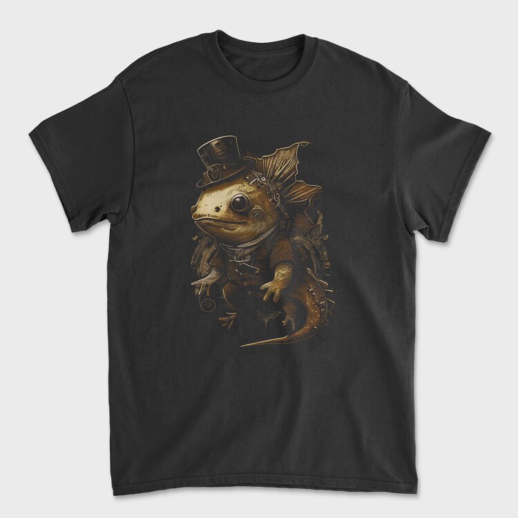 Steampunk Axolotl, Unisex Men's T-Shirt