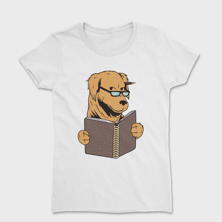 Studying Dog, Women's T-Shirt