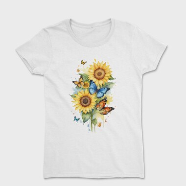 Sunflower Butterfly, Women's T-Shirt