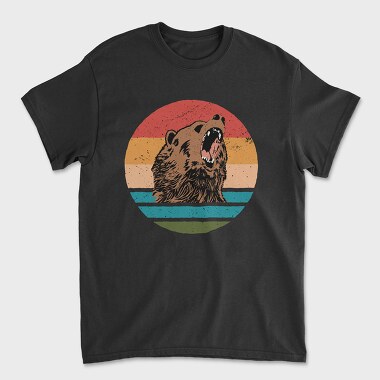 Sunset Retro Bear, Unisex Men's T-Shirt