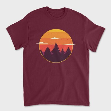 Unisex Men's T-Shirt, Sunset Trees