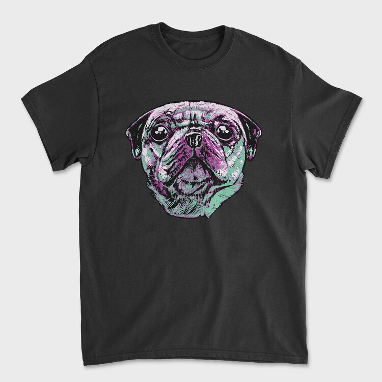 Three Color Pug, Унисекс Мъжка Тениска