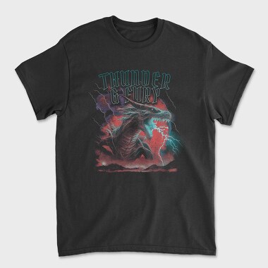 Thunder and Fury Dragon, Unisex Men's T-Shirt